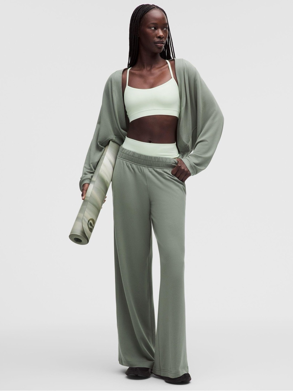 lululemon be calm mid rise wideleg pant